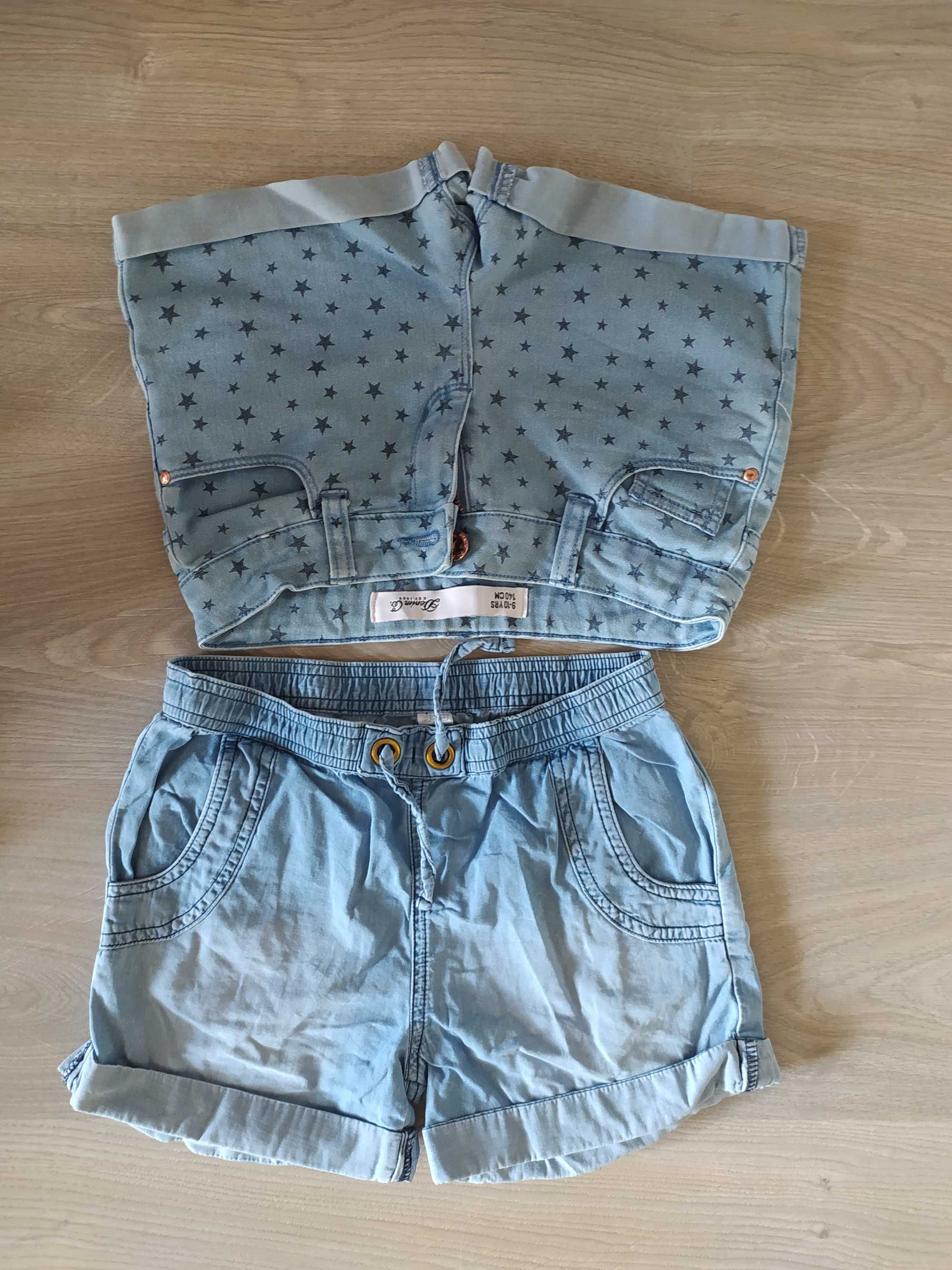 Paka spodenek jeans i inne r.140