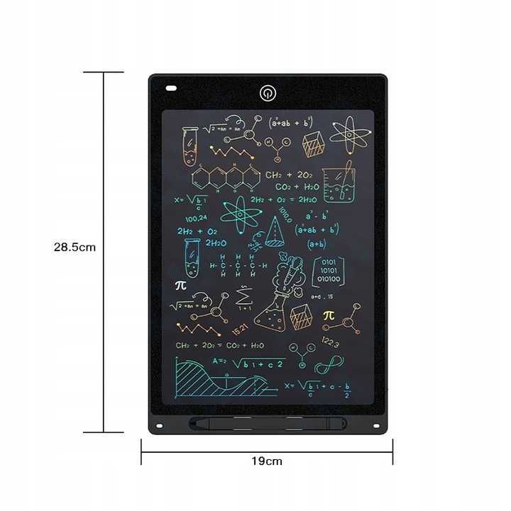 Tablet graficzny XXL do rysowania 12 cali tablica znikopis multikolor