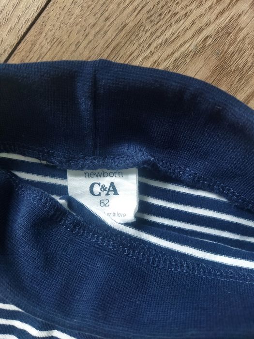 NOWE spodnie spodenki getry C&A bawełniane rozmiar 62 newborn