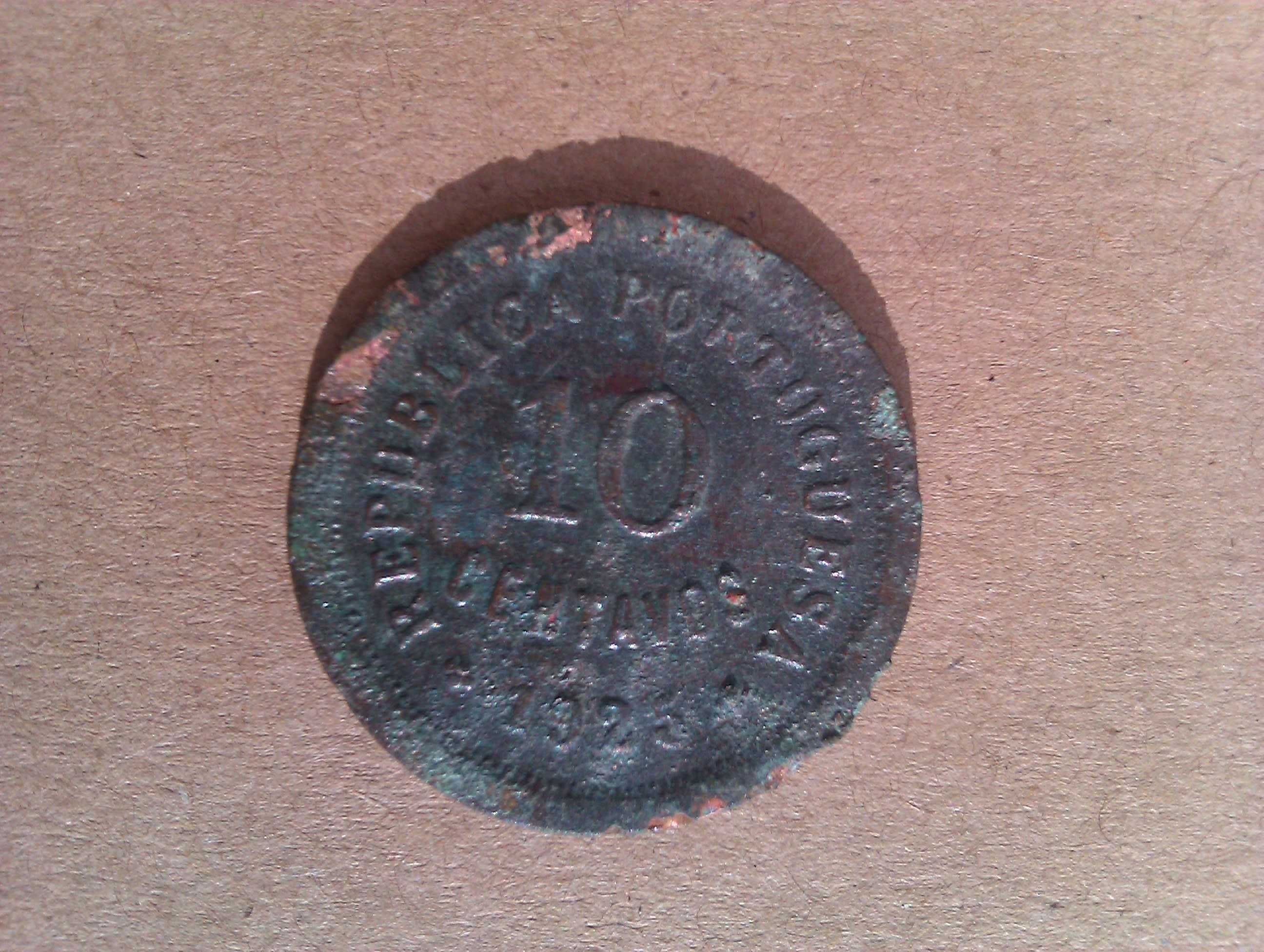 Dez centavos bronze 1925 República Portuguesa