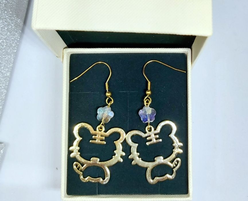 Kolczyki handmade Rok Tygrysa Japonia Korea kpop kawaii walentynki