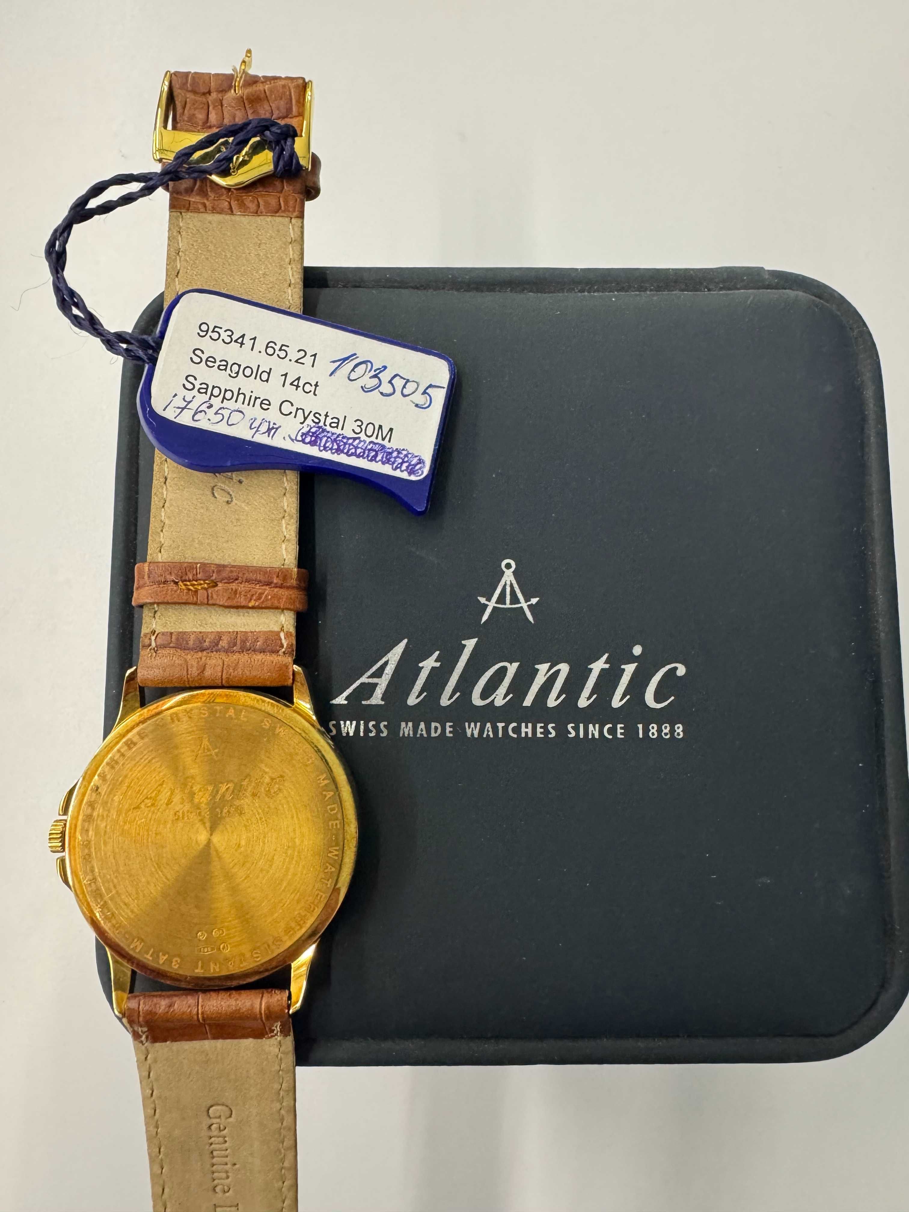 Новые Швейцарские золотые часы   ATLANTIC 95341.65.51