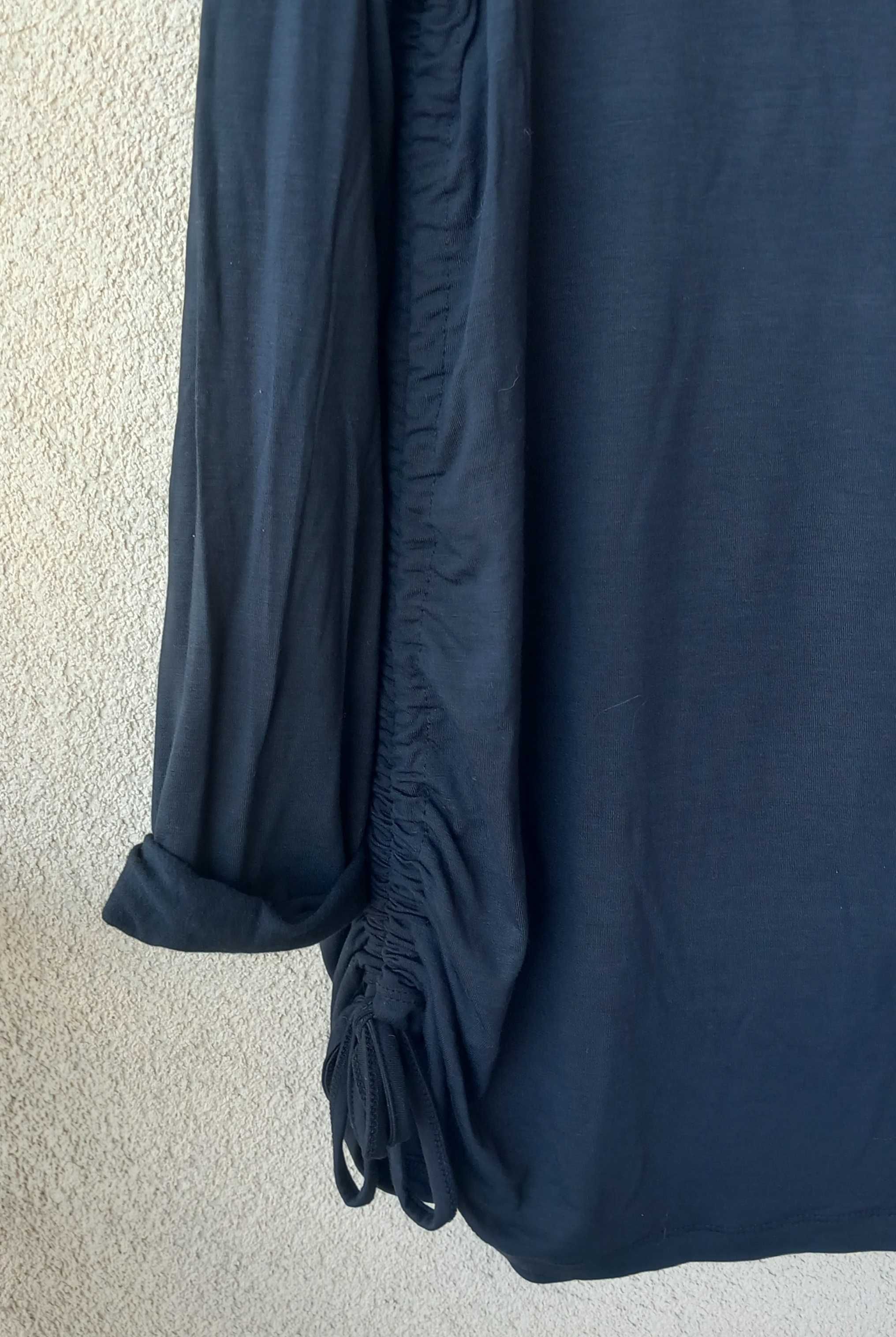 Czarna luźna, dłuższa bluzka, rozm. uniwersalny, M/L/XL