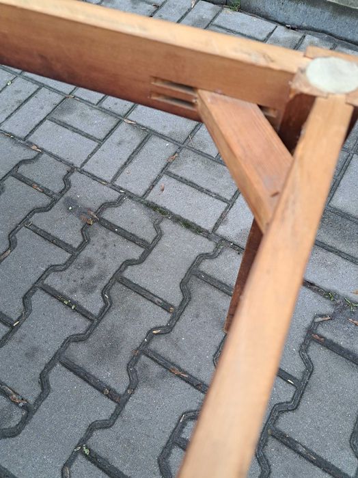 rozkładany stół karciany do renowacji, vintage PRL