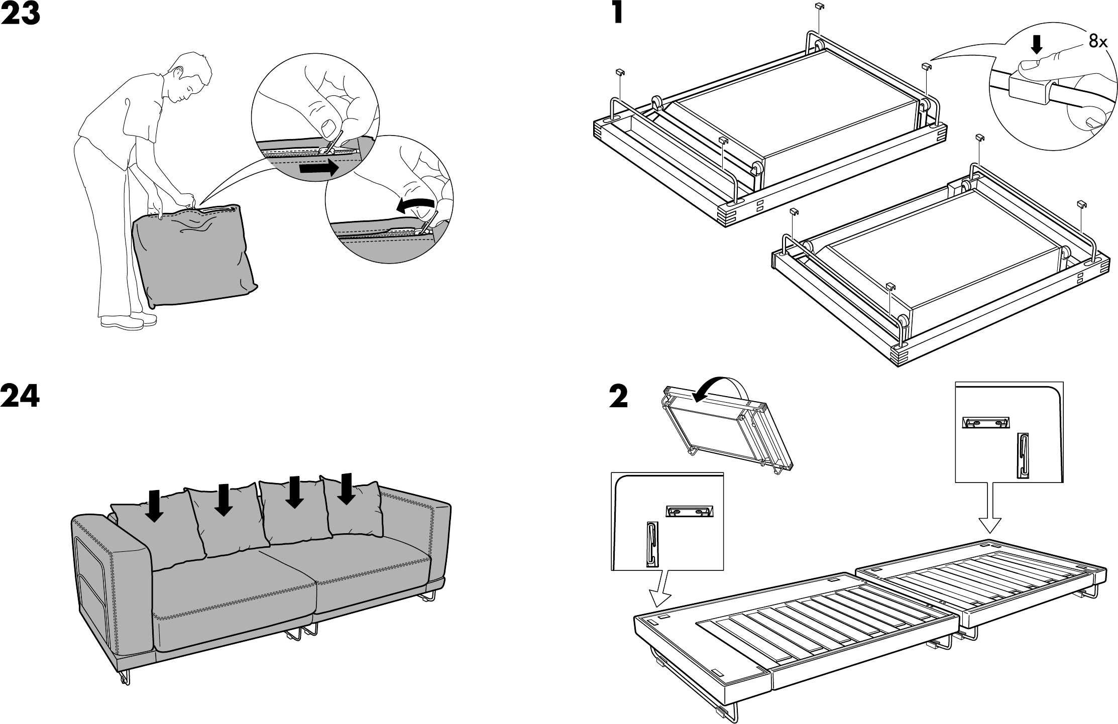 IKEA Tylosand  zestaw Sofa 2-osobowa+ szezląg- dostawa gratis