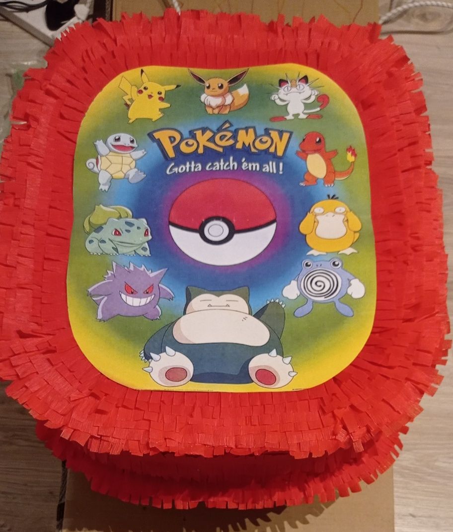 PiNiAtA z wydrukiem od ręki | pokemon | urodziny | eko prezent Eco