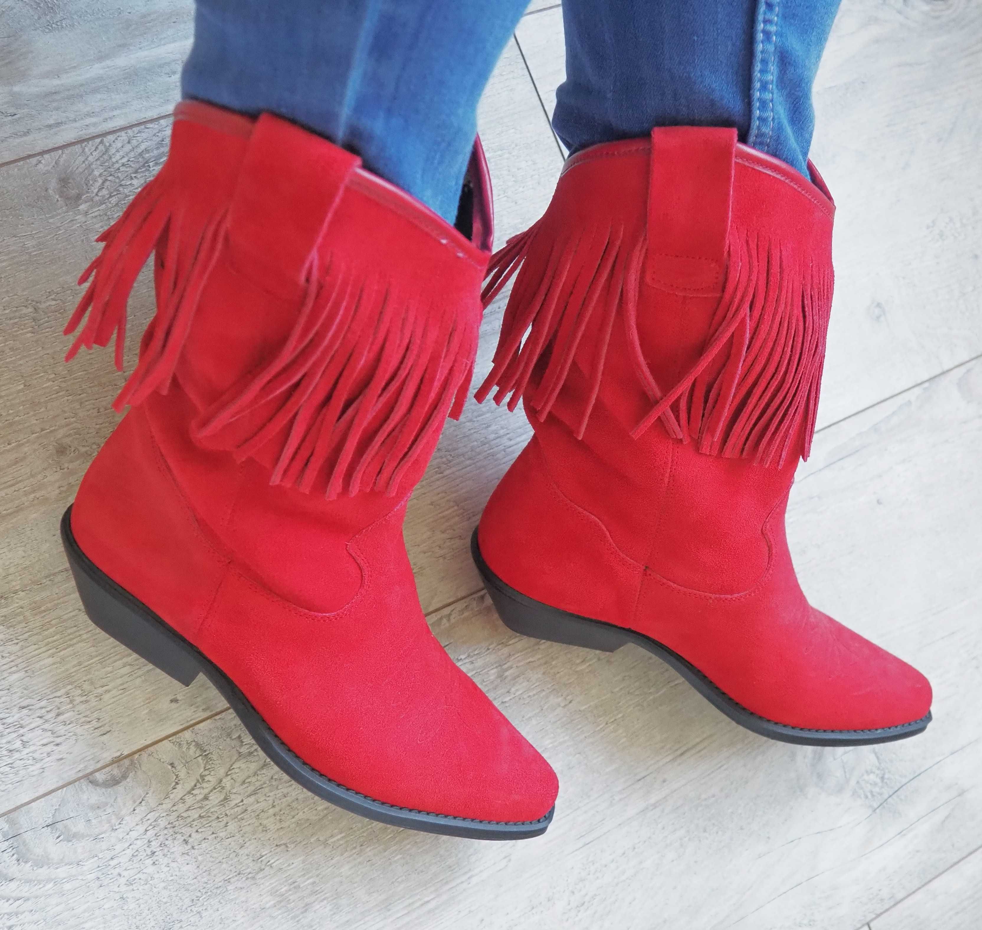 SANTA FE_western fringe boots_100% leather_39