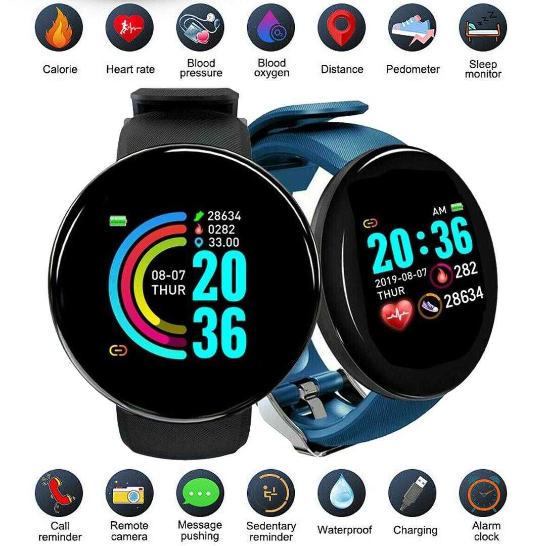 Фитнес-браслет D18 смарт-часы Bluetooth Тонометр Трекер Пульс Спорт