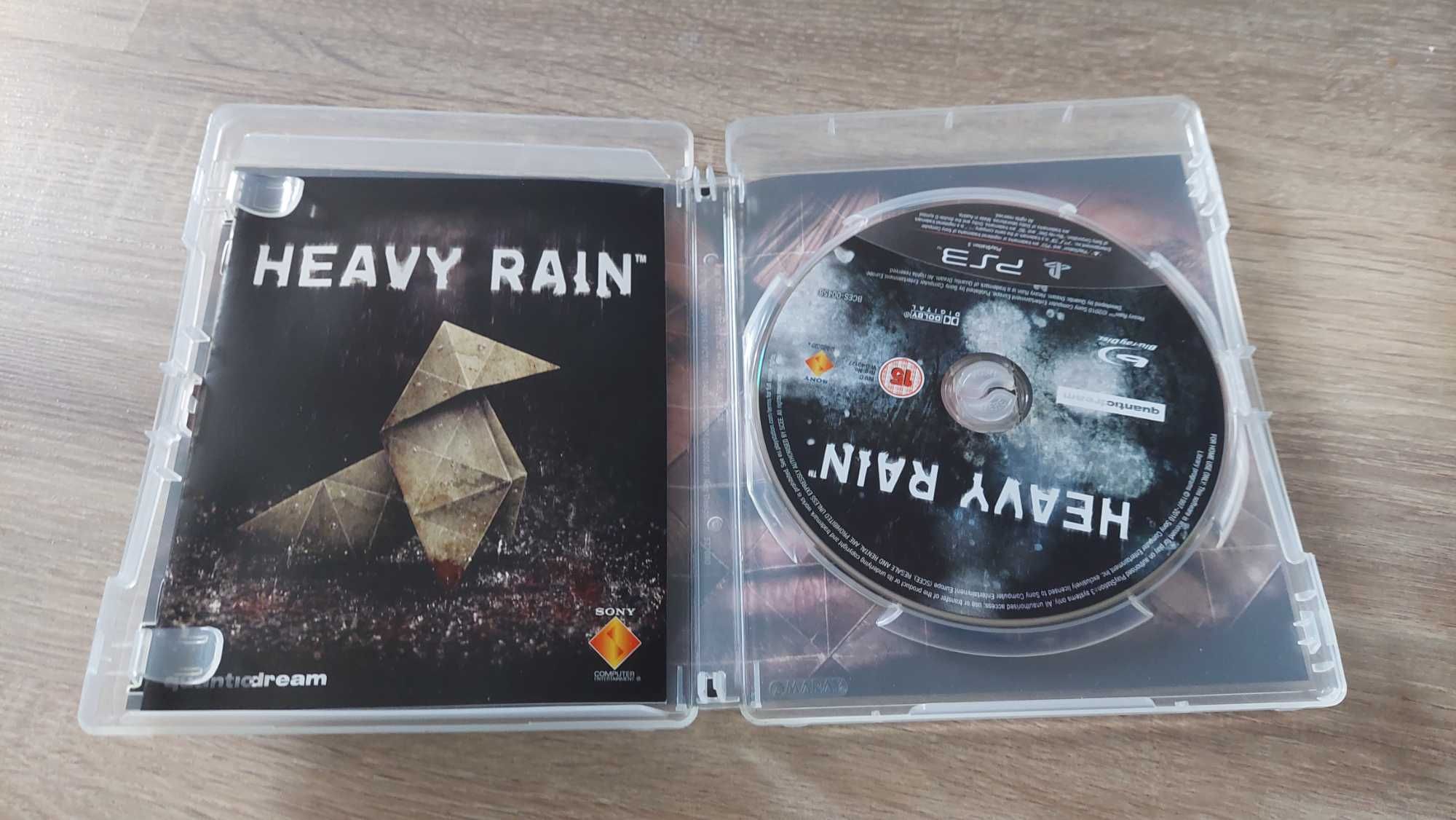 Srebrne PlayStation 3 + gra Heavy Rain, 2 pady, kable HDMI i zasilania