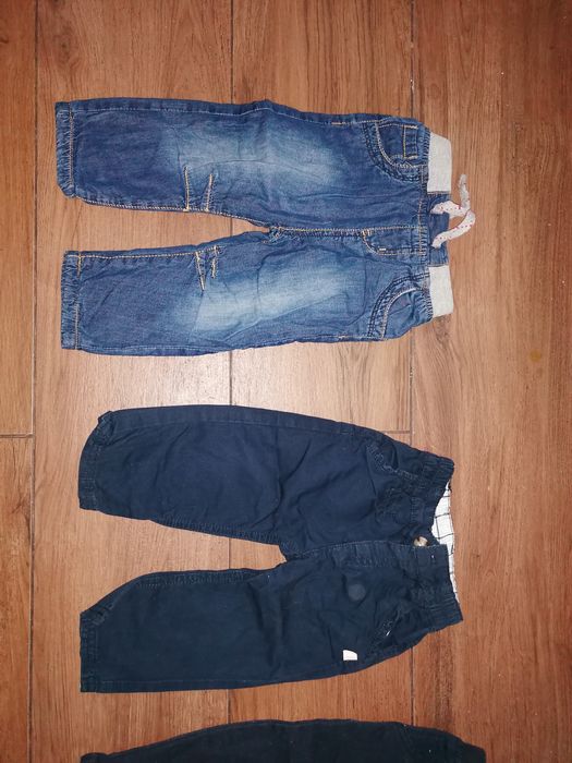 Spodnie 68 wiek 3-6 miesięcy jeans grantowe 4 sztuki paczka 1