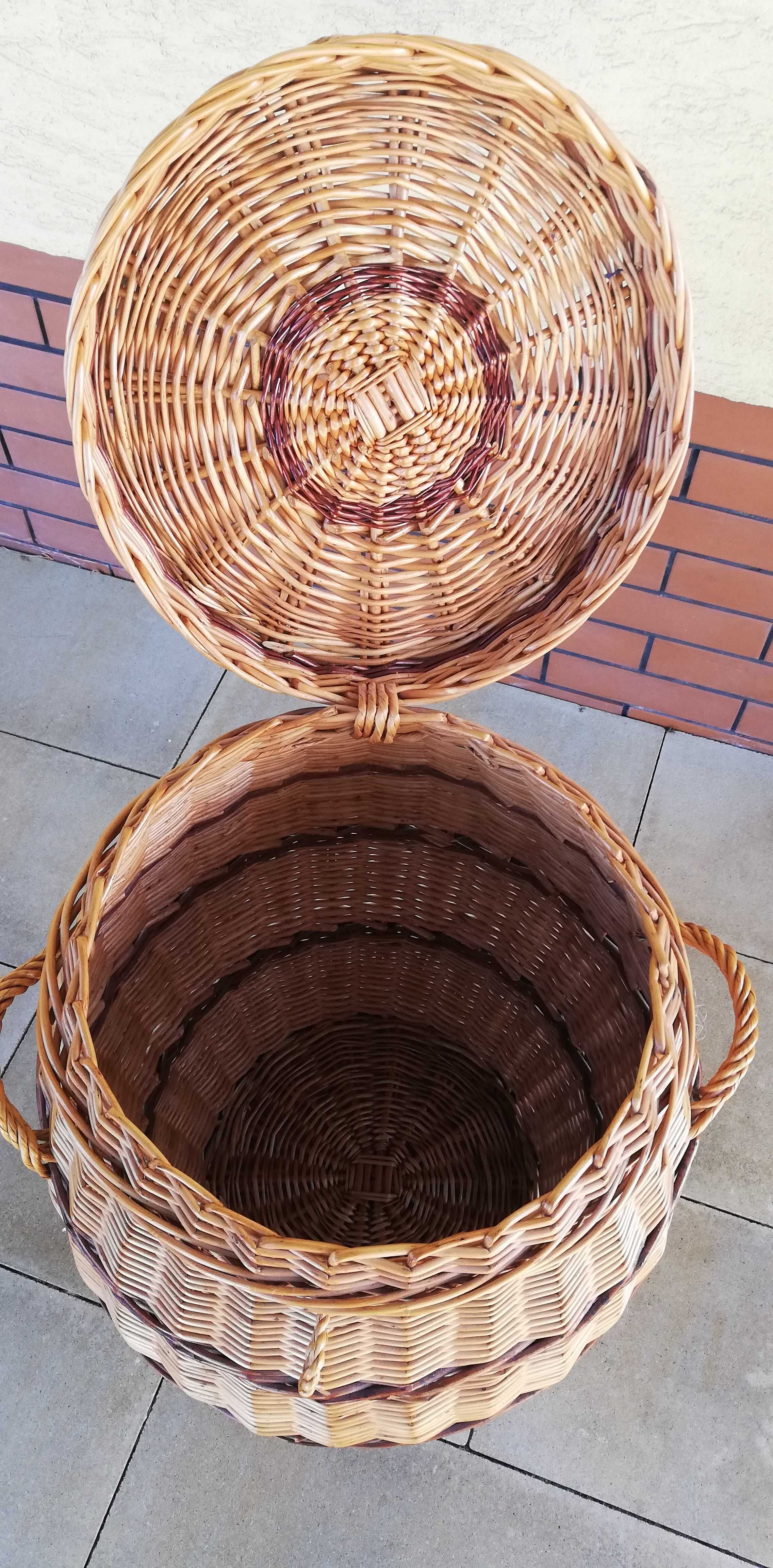 Kosz wiklinowy rattanowy na pranie ubrania zabawki pojemnik szafka sto