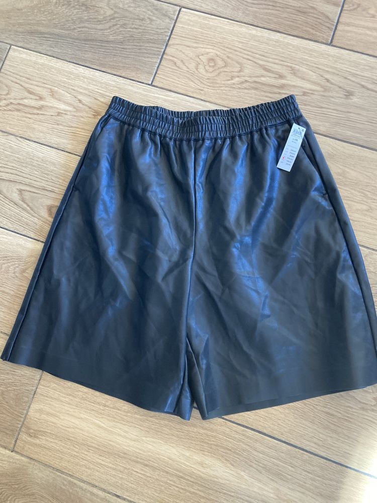 Zara lindex spodenki szorty M 38 40 skora skorzane