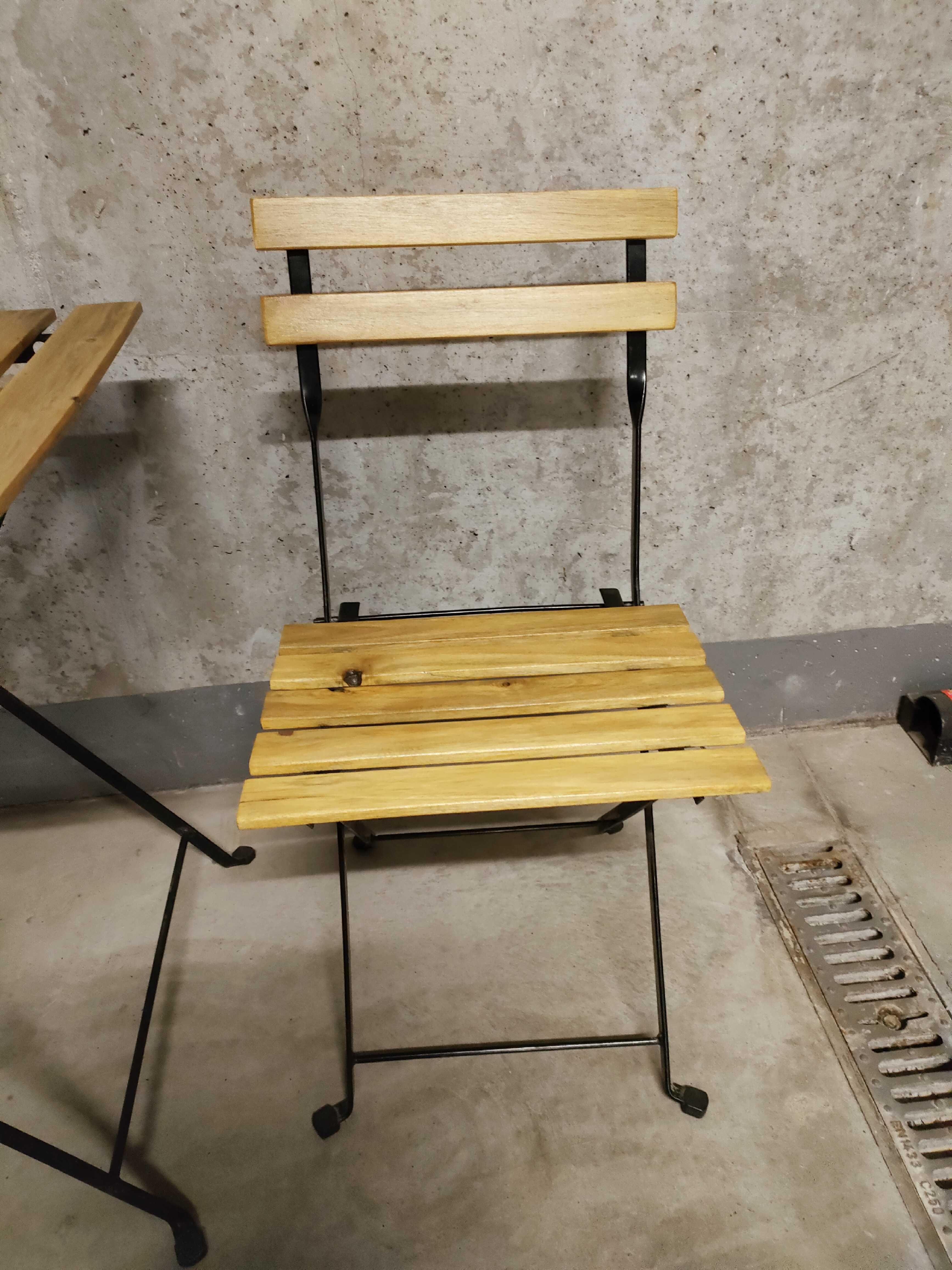 Ikea Tarno drewniany komplet ogrodowy, balkon, taras, stolik i krzesło