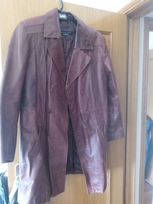 Casaco de Couro Homem Comprido Americo Tavar