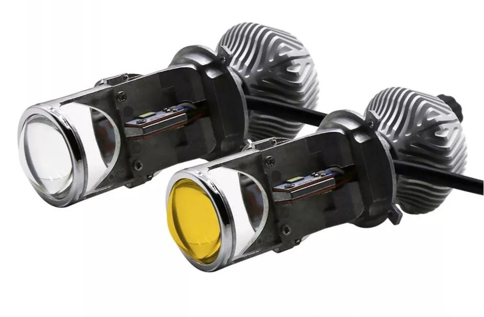 Мощные mini LED линзы лампы ( лампочки) Н7 Н4 в Фары