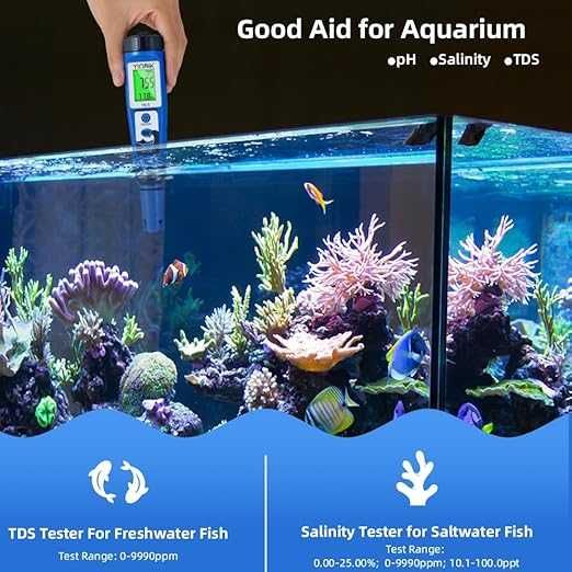 Test wody w akwarium Miernik PH i Zasolenia
