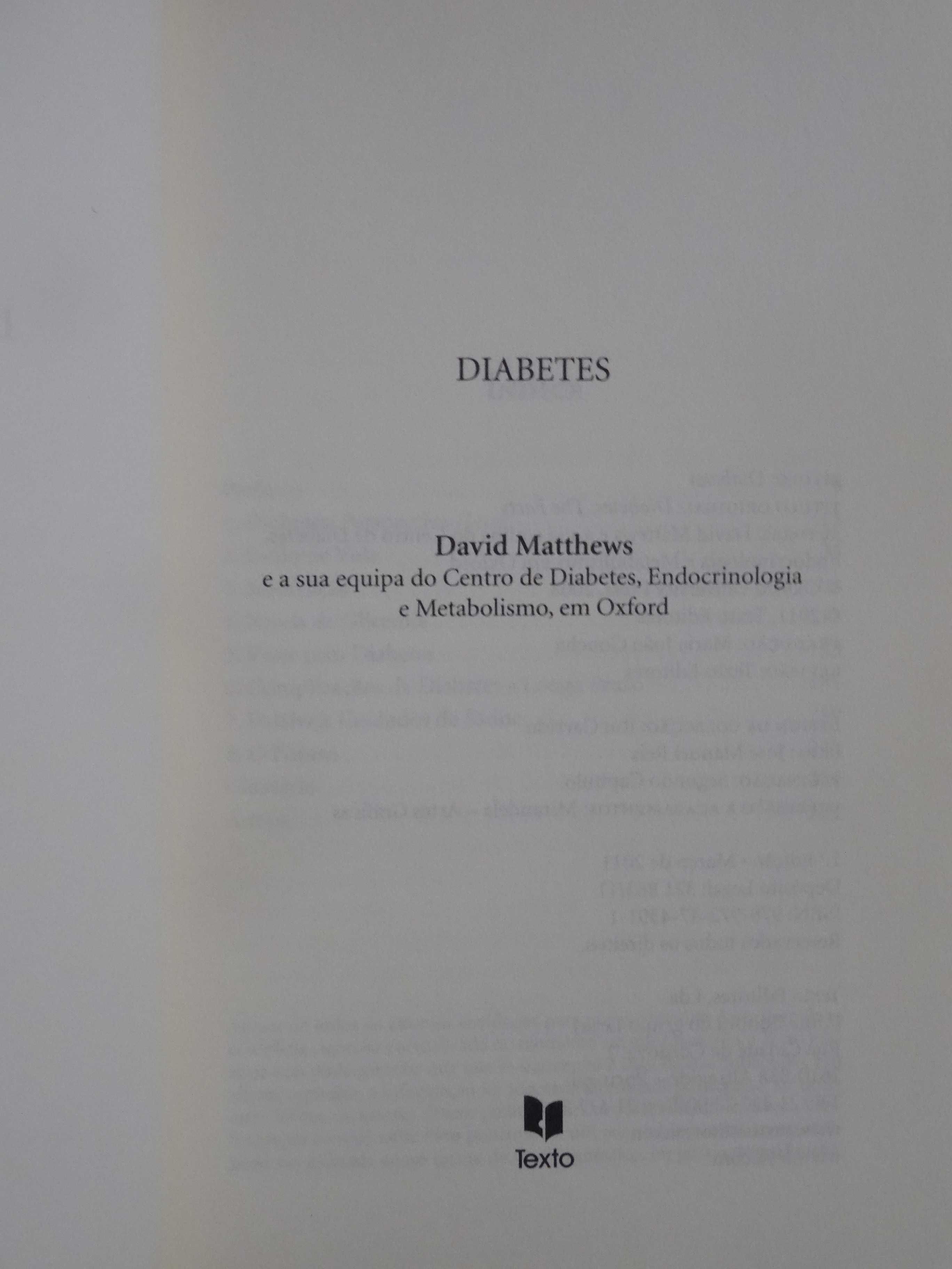 Diabetes de David Matthews - 1ª Edição