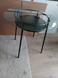 Stół okrągły Metalowo szklany ikea Allsta 105 cm