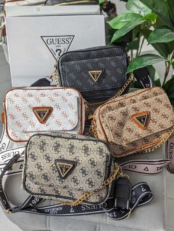 Сумочка Guess кросс-боді з зовнішнім карманом  та міні лого