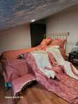 Conjunto de quarto, cobertas, almofadas, cortinas, sanefas...