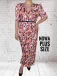Nowa kolorowa sukienka plus size na co dzień wiosne krótki rękaw 4XL