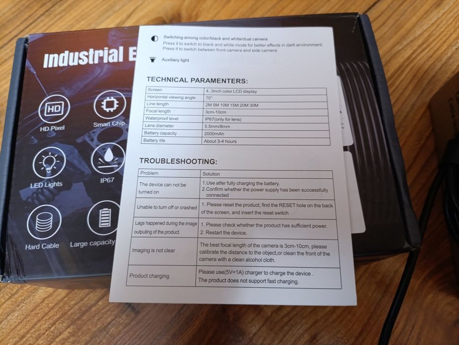 Профессиональный эндоскоп на 2 камеры