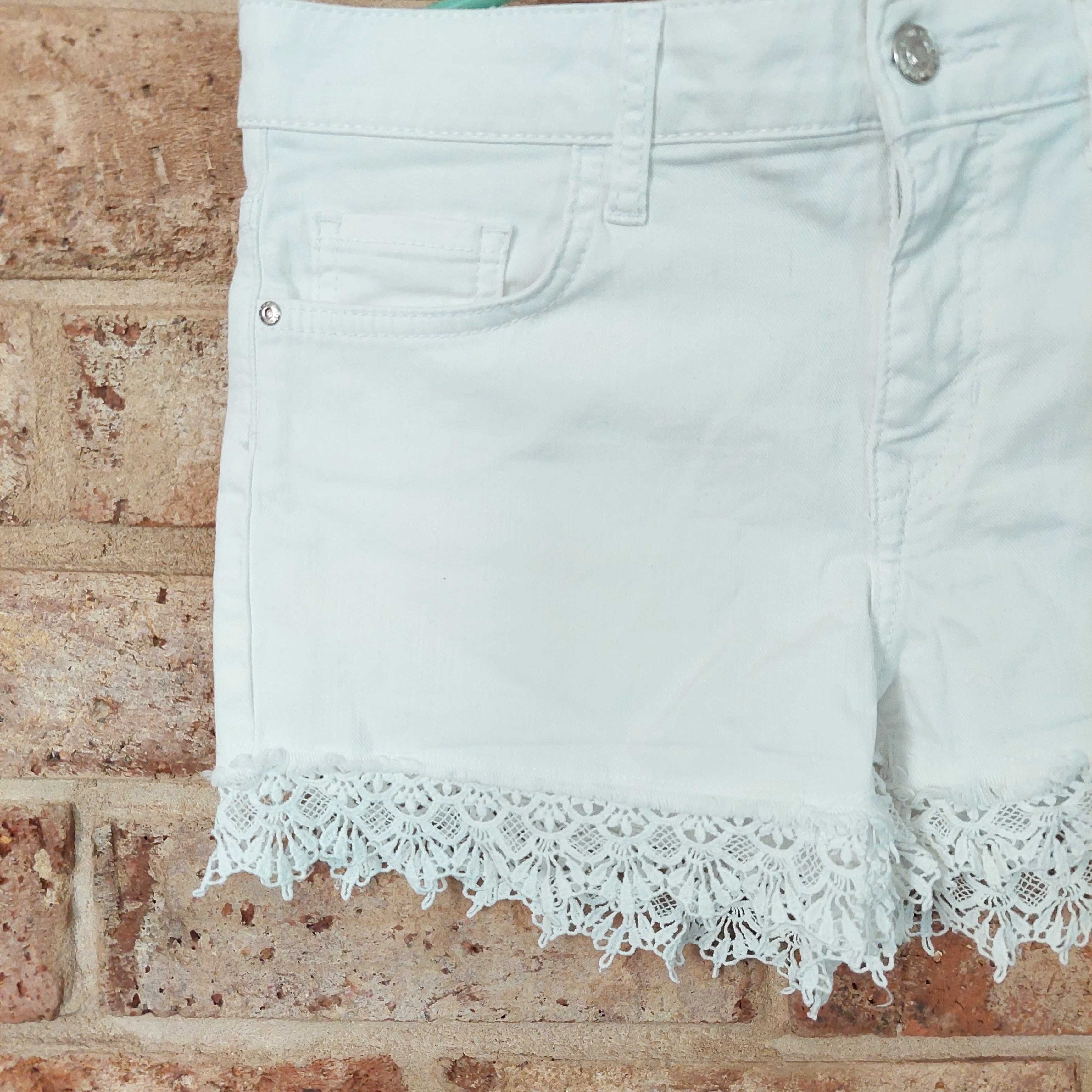 Spodenki szorty shorty damskie białe jeansowe