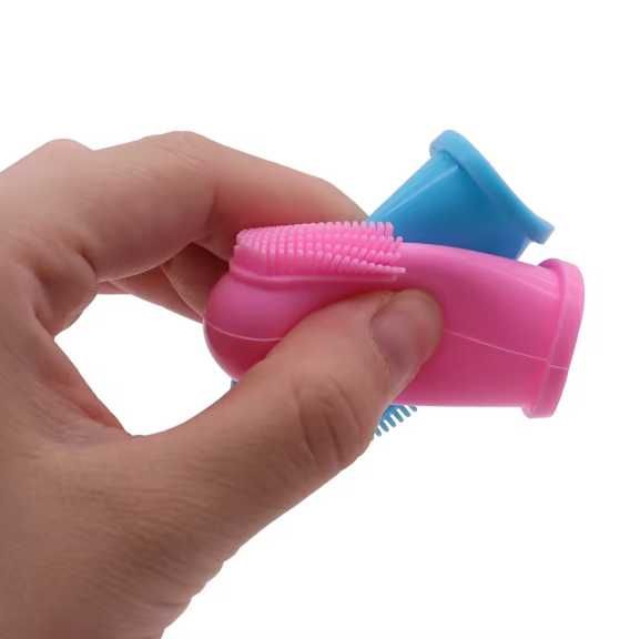 Зубна щітка для собак/котів силіконова на палець для чищення зубів