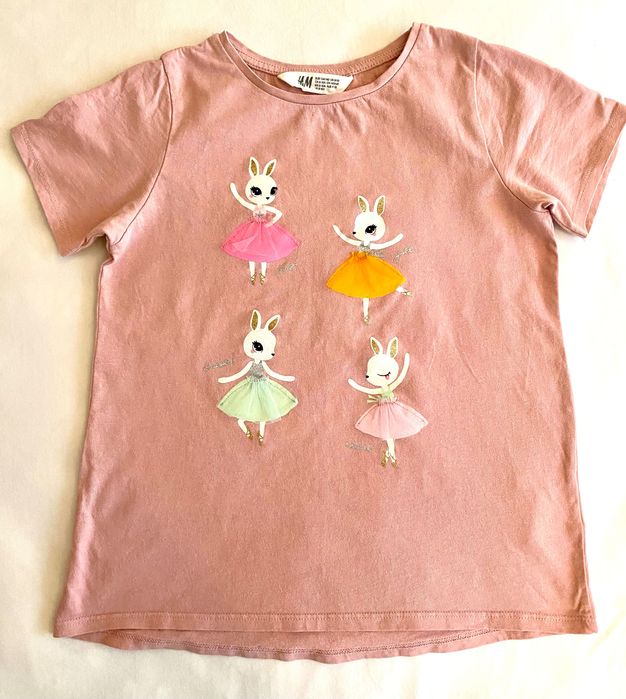 T-shirt  z aplikacją H&M rozm. 140 cm
