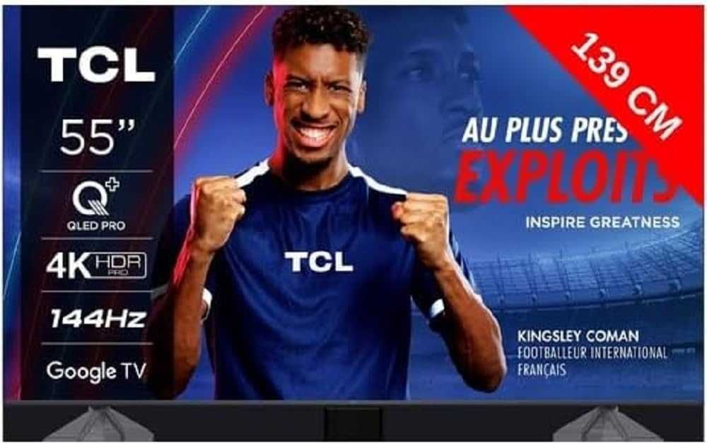 телевізор TCL 55T8B QLED Pro 144 Гц Onkyo 4K UHD, HDR Pro, Google TV