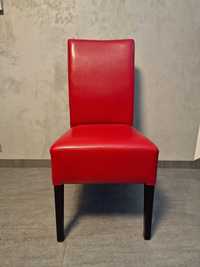 Krzesło tapicerowane czerwone - ekoskóra.