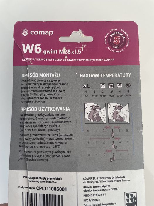 Głowica do kaloryfera termostatyczna
