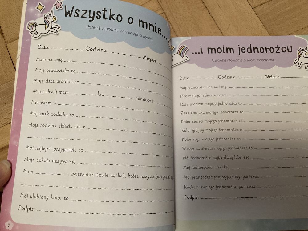 Dziennik Jednorożec i Ja z zadaniami