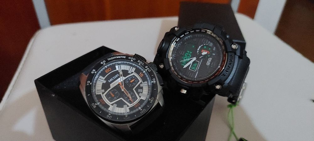 Relógios Cronograph 1 Preto e 1 Cinza