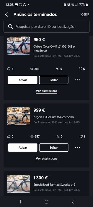 Bicicletas de estrada carbono oportunidades