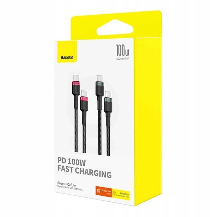 BASEUS zestaw kabli USB-C USB TYP-C szybkie ładowanie 100W PD 2SZT