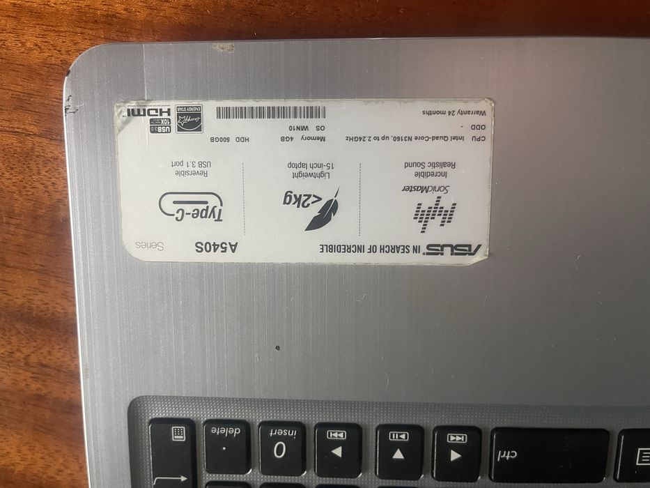 portatil asus A540S series