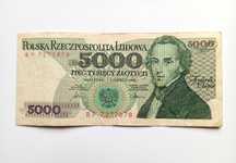 5000 zł 1986  - BP -  Bardzo Rzadki L9  st. 3