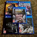Zestaw 5 Gier Skyrim KIngdom Come Call of duty WWII Ghost of Tsushima