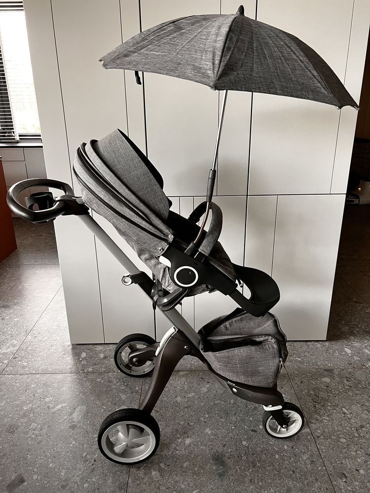 Stokke Xplory gondola spacerówka fotelik z baza, torba transportowa