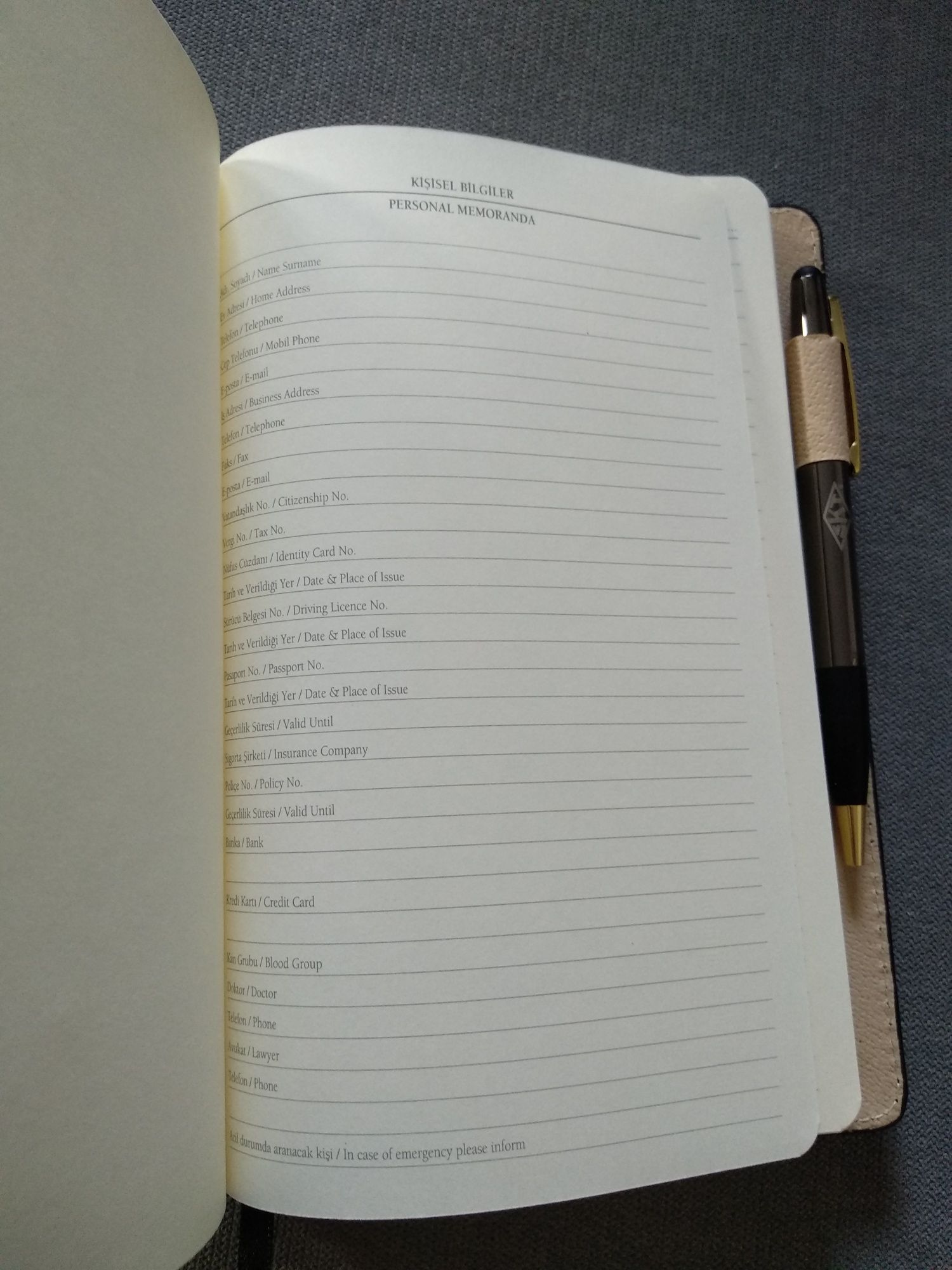 Notes z długopisem