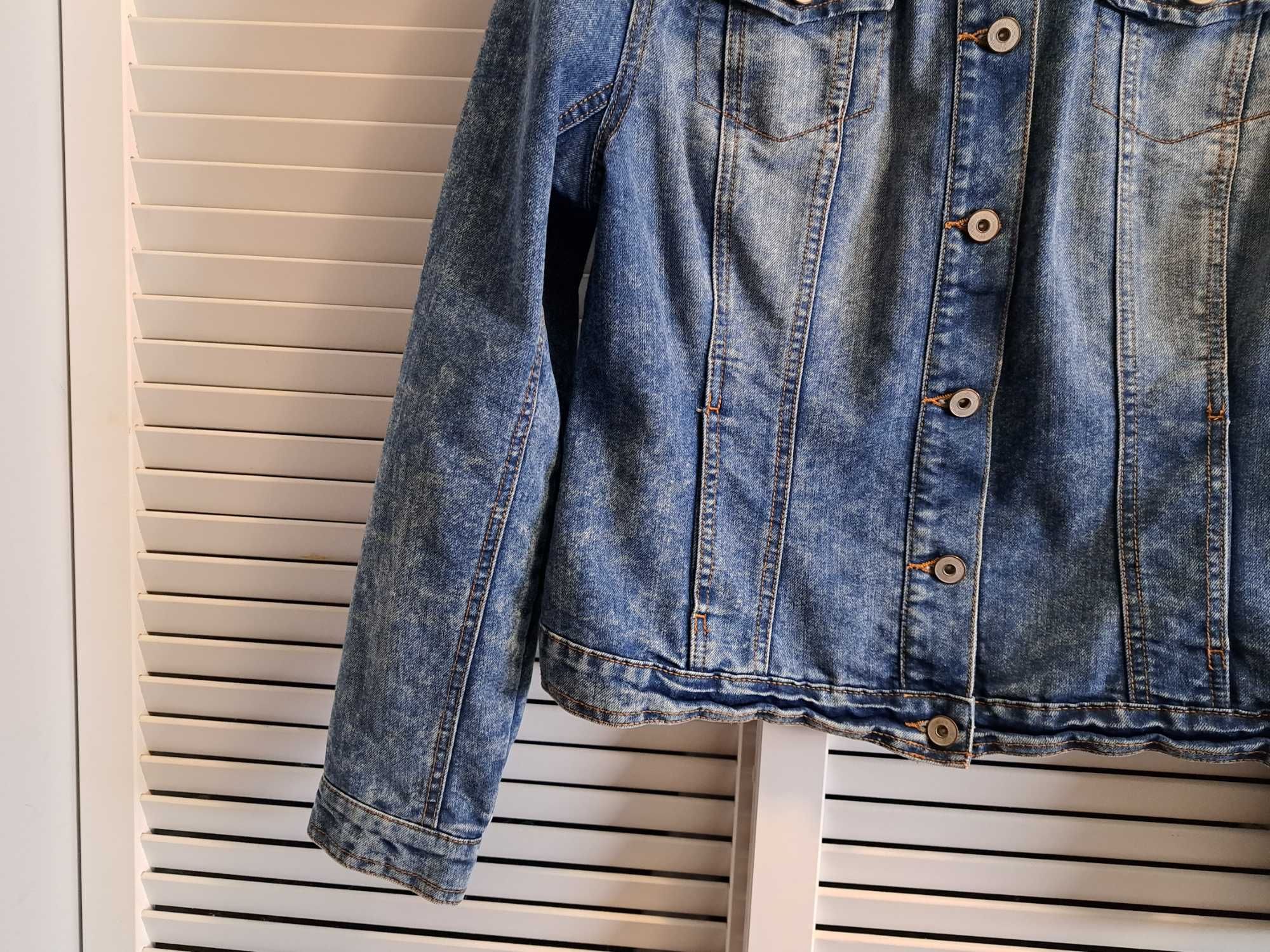Kurtka jeansowa# katana# F&F# rozmiar 40# przetarcia