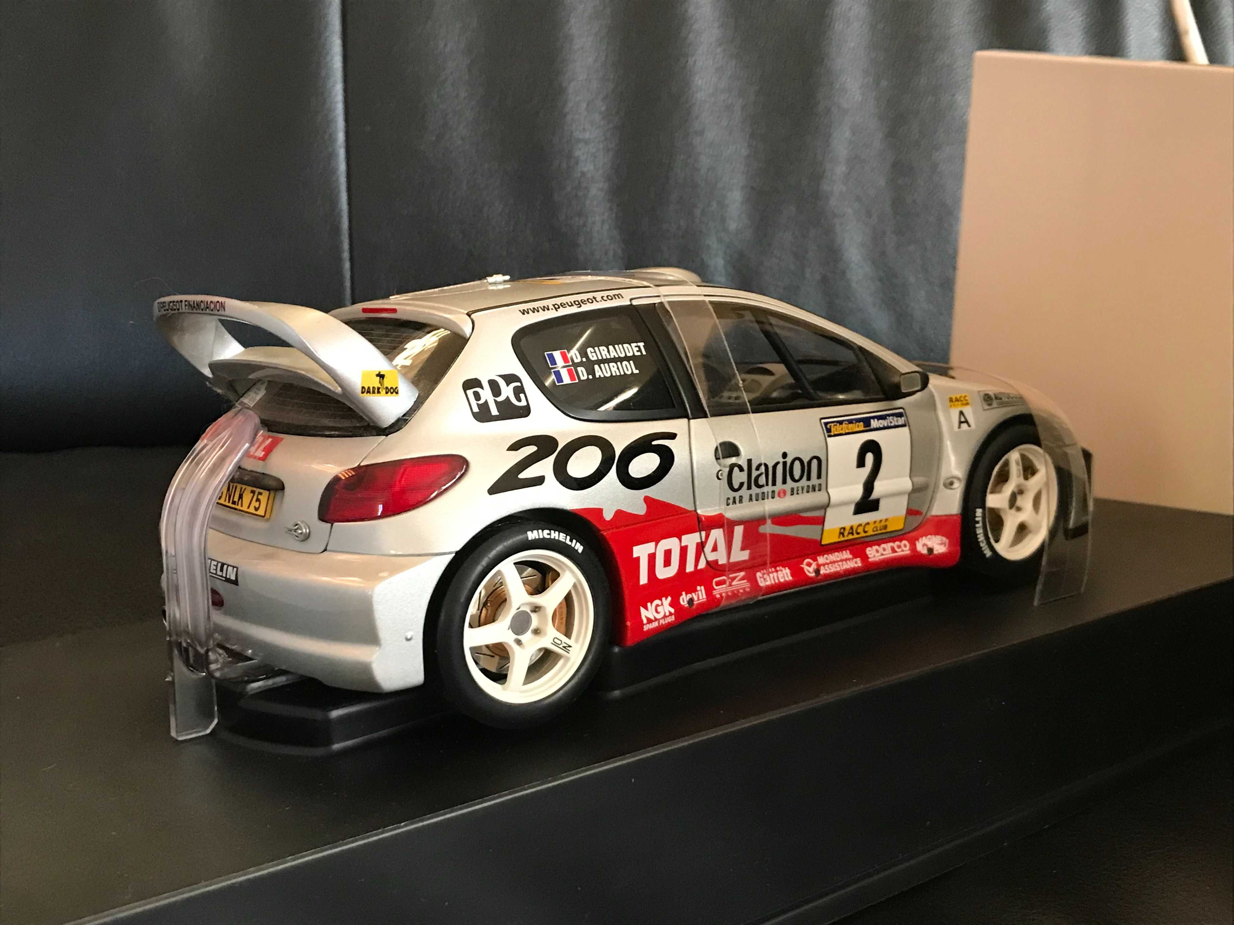 Autoart 1:18 Peugeot 206 WRC Nr 2 Auriol/Giraudet 2000 Rajd Katalonii