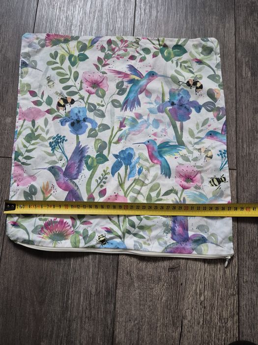 Poszewka na poduszkę dekoracyjna koliber wiosna kwiaty używana