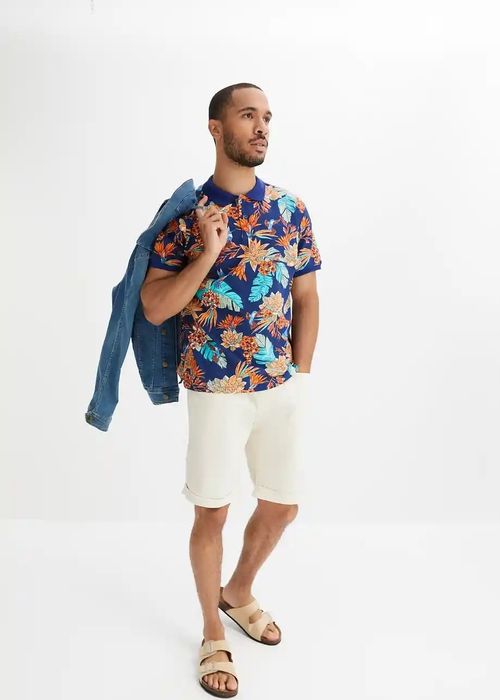 B.P.C t-shirt polo męski bawełniany z nadrukiem ^44/46, S