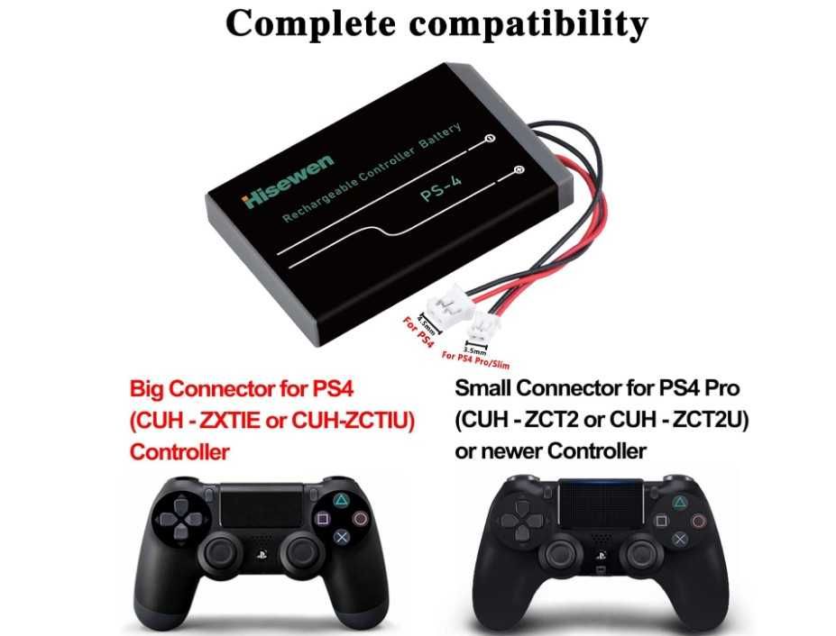 Батарея акумулятор Hisewen для PS4, 3.7V, 2000 мАг/7.4Wh