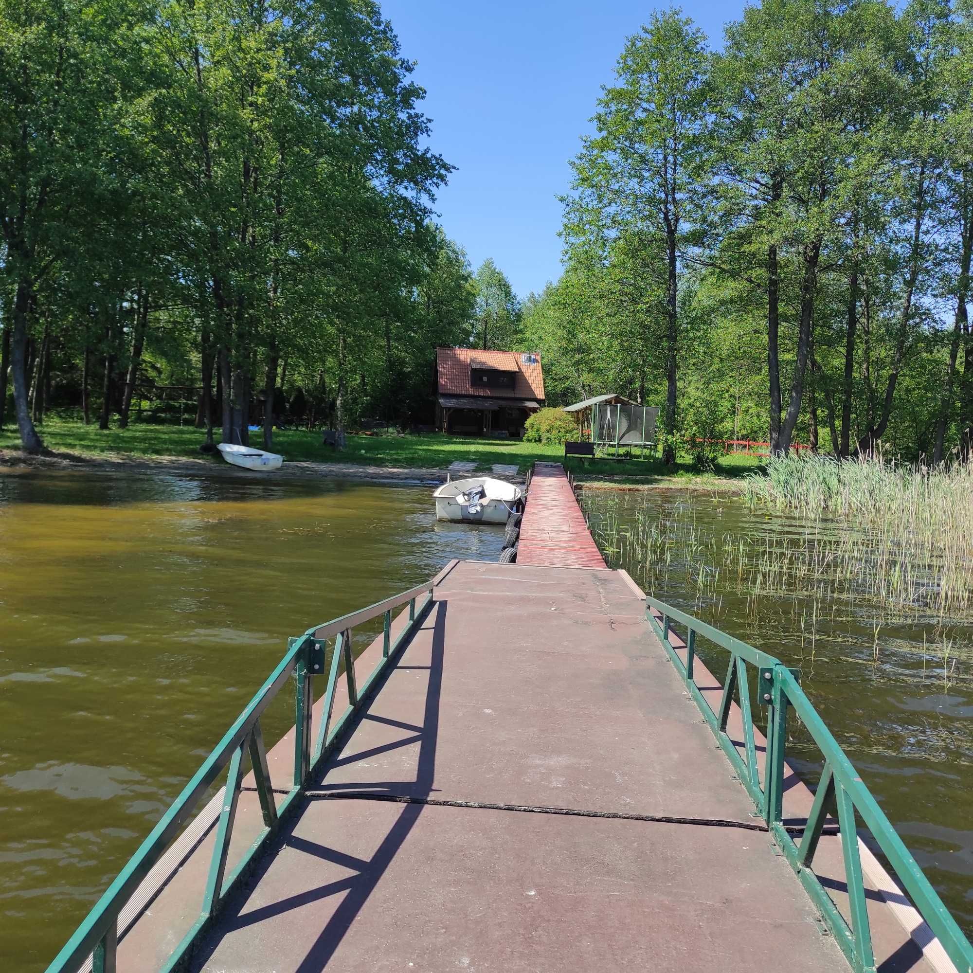 domek nad jeziorem MAZURY własna linia brzegowa łódka kajaki kominek