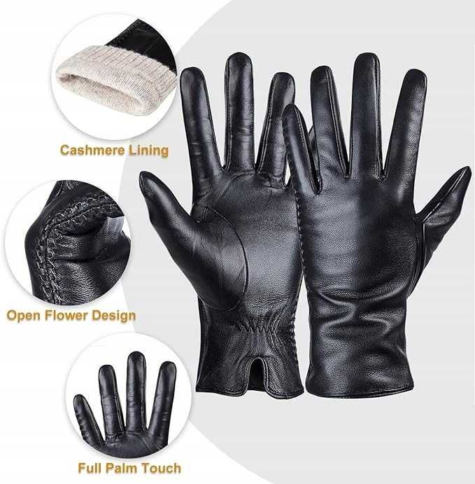 Skórzane rękawiczki Naturalna Owcza skóra Rozm. XL