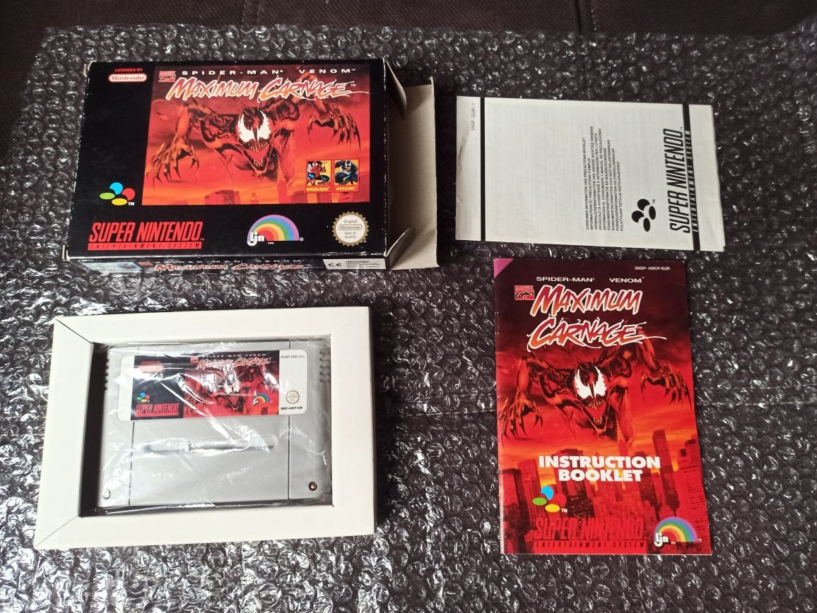 Snes Pal Spider-Man Maximum Carnage bardzo dobry stan. W pełni sprawna