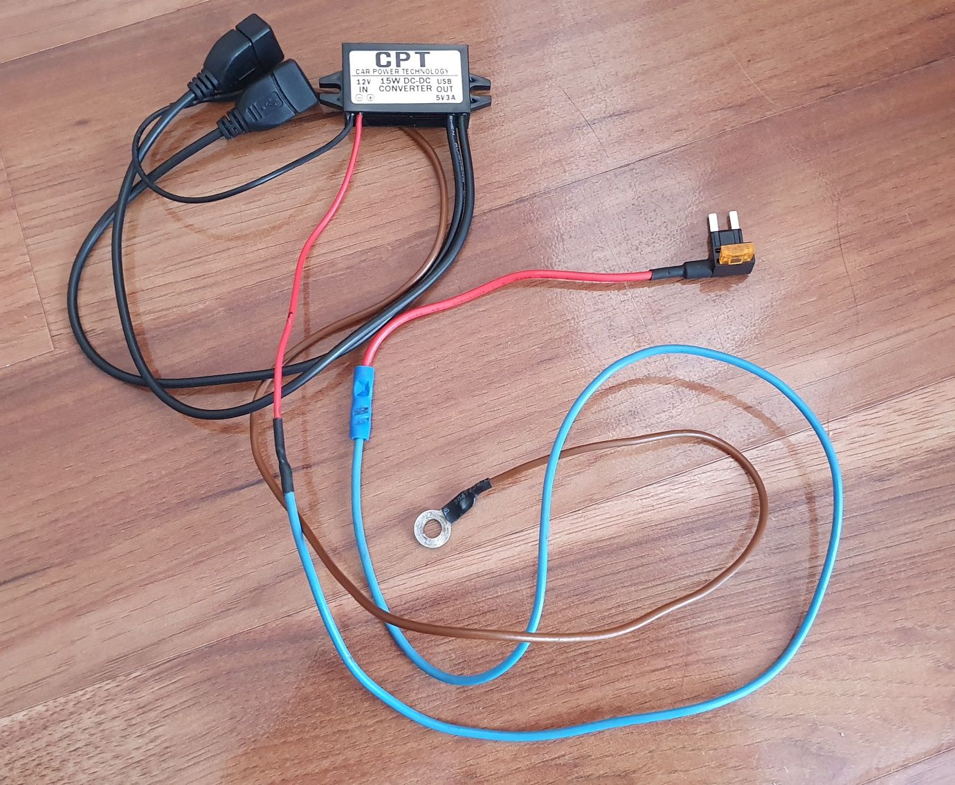 Zasilacz do rejestratora samochodowego, 12V/5 V 3A, 2xUSB
